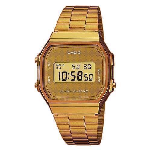 Image of A168WG-9BWEF Casio forgyldt retro digitalt herreur